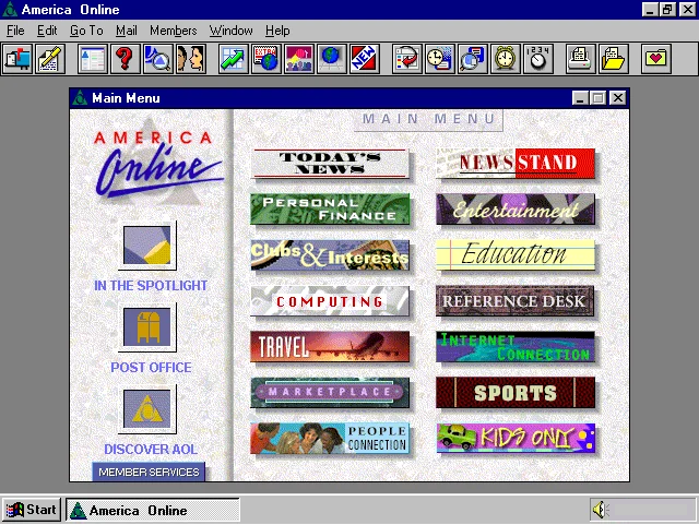 AOL Home Screen